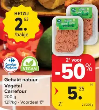 Carrefour Market Gehakt natuur Végétal Carrefour aanbieding