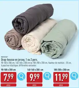 ALDI Novitesse drap housse en jersey aanbieding