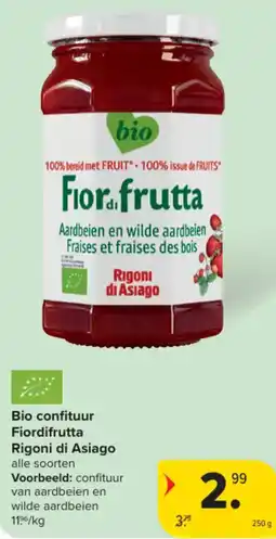 Carrefour Market Bio confituur Fiordifrutta Rigoni di Asiago aanbieding