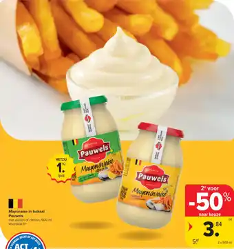 Carrefour Market Mayonaise in bokaal Pauwels aanbieding