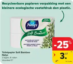 Carrefour Market Toiletpapier Soft Bamboo Nalys aanbieding