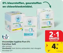 Carrefour Market Vrouwelijke hygiëne Pure 0% Carrefour Soft aanbieding