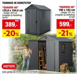 Hubo Tuinhuis in Kunststof Darwin 46 aanbieding