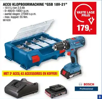 Hubo Accu Klopboormachine GSB 18V-21 aanbieding