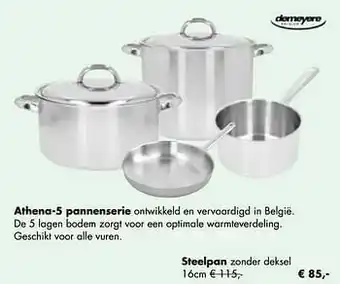 Multi bazar Athena-5 pannenserie steelpan zonder deksel aanbieding