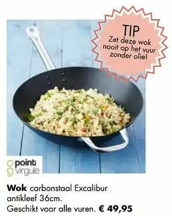 Multi bazar Wok carbonstaal excalibur antikleef aanbieding
