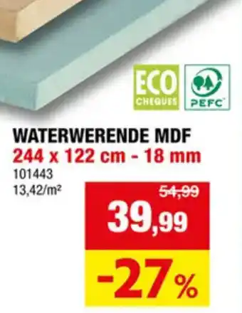 Hubo Waterwerende MDF 18 mm aanbieding