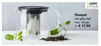 Multi bazar Theepot van glas met inox infuser aanbieding
