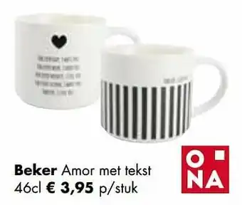 Multi bazar Beker amor met tekst aanbieding