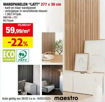 Hubo Wandpanelen Latt aanbieding