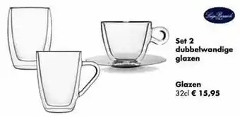Multi bazar Set 2 dubbelwandige glazen glazen aanbieding