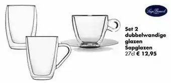 Multi bazar Set 2 dubbelwandige glazen sapglazen aanbieding