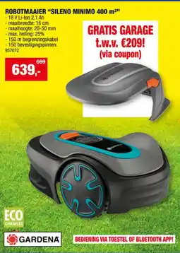 Hubo Gardena Robotmaaier Sileno Minimo 400 m² aanbieding