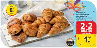 Carrefour Croissant of chocoladebroodje met pure boter aanbieding