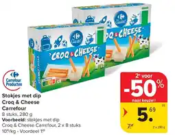 Carrefour Stokjes met dip Croq & Cheese Carrefour aanbieding