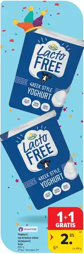 Carrefour Yoghurt op Griekse wijze lactosevrij Arla aanbieding