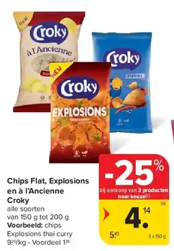 Carrefour Chips Flat, Explosions en à l’Ancienne Croky aanbieding