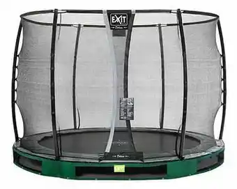 Dreamland EXIT inbouwtrampoline met veiligheidsnet Elegant Ground Premium Deluxe Ø 3,05 m groen aanbieding