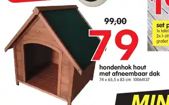 Yess hondenhok hout met afneembaar dak aanbieding