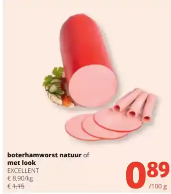 Spar boterhamworst natuur of met look aanbieding