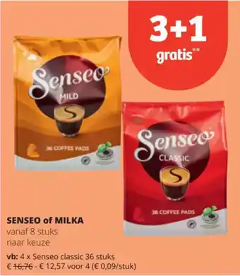 Spar Senseo of milka aanbieding