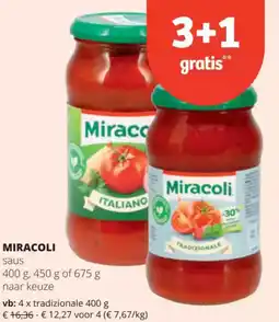 Spar Miracoli saus aanbieding