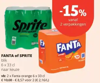 Spar Fanta of sprite aanbieding