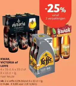 Spar Kwak, victoria of leffe aanbieding