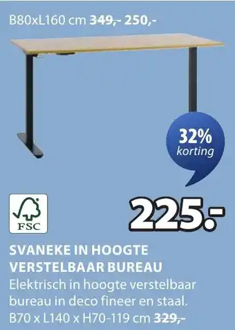 Jysk Svaneke in hoogte verstelbaar bureau aanbieding