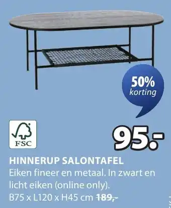 Jysk Hinnerup Salontafel aanbieding