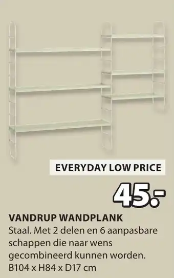 Jysk Vandrup wandplank aanbieding