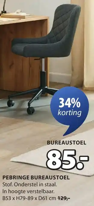 Jysk Pebringe Bureaustoel aanbieding