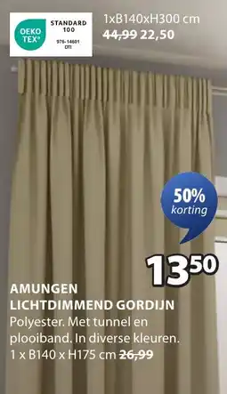 Jysk Amungen Lichtdimmend Gordijn aanbieding