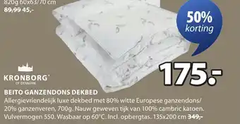 Jysk Kronborg of denmark beito ganzendons dekbed aanbieding