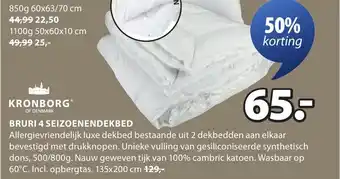 Jysk Kronborg of denmark bruri 4 seizoenendekbed aanbieding