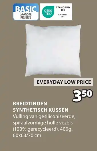 Jysk Breidtinden synthetisch kussen aanbieding