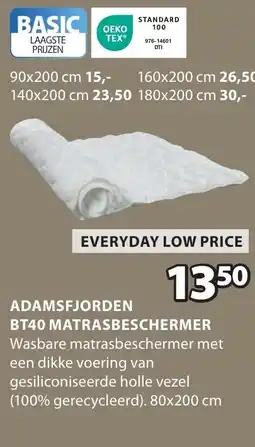 Jysk Adamsfjorden bt40 matrasbeschermer aanbieding