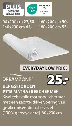 Jysk Dreamzone bergsfjorden pt15 matrasbeschermer aanbieding