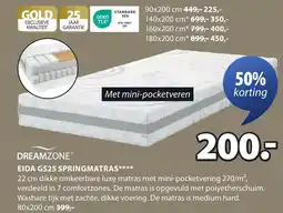 Jysk Dreamzone eida gs25 springmatras aanbieding