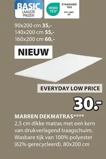 Jysk Marren dekmatras aanbieding