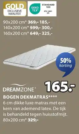 Jysk Dreamzone bogen dekmatras aanbieding