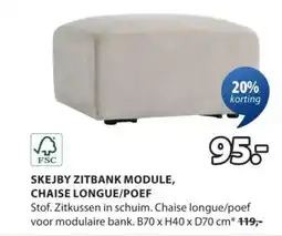 Jysk Skejby zitbank module chaise longue/poef aanbieding