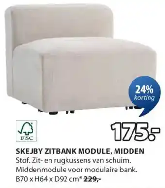 Jysk Skejby zitbank module midden aanbieding