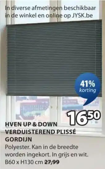 Jysk Hven up & down verduisterend plissé gordijn aanbieding