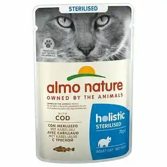 Zooplus 6x70g Sterilised Kip & Kabeljauw Almo Nature Holistic Kattenvoer aanbieding