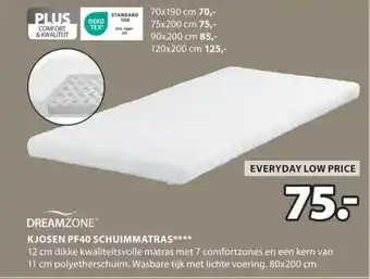 Jysk Kjosen PF40 schuimmatras aanbieding