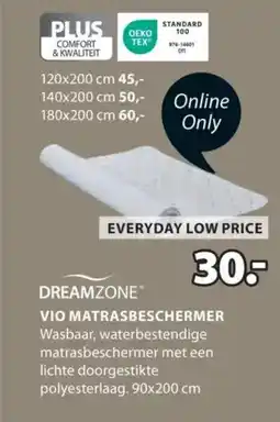 Jysk Dreamzone vio matrasbeschermer aanbieding