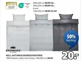 Jysk Nell satijnen dekbedovertrek aanbieding