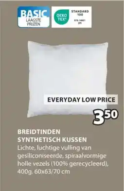 Jysk Breidtinden synthetisch kussen aanbieding