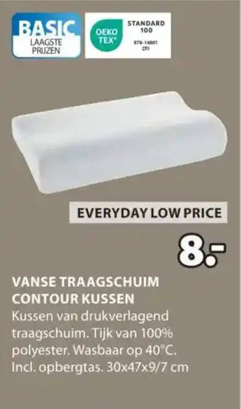 Jysk Vanse traagschuim contour kussen aanbieding